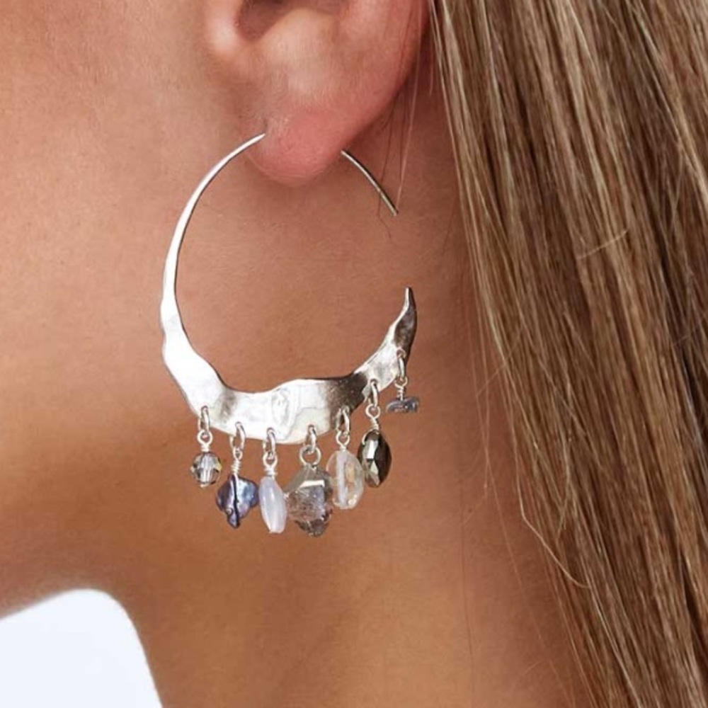 Chan Luu Sterling Silver Cascading Earrings. EUC!